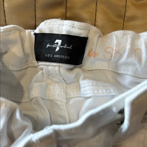 7 For All Man Kind White Denim Toddler Jeans - Picture 2 of 4